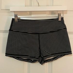 Savage barbell black and white striped shorts